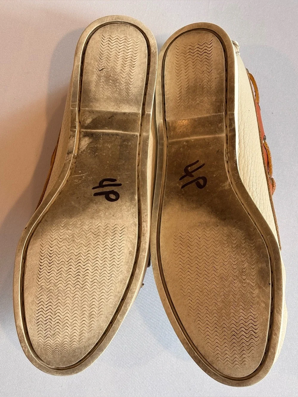 DOONEY & BOURKE Vintage Men's Two-Tone Tan Leather Boat Shoes